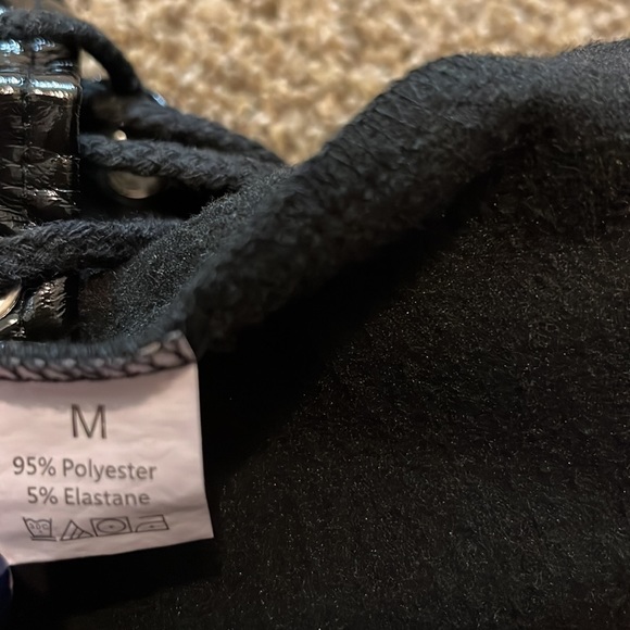 Goth laced pleather faux leather mini skirt top dominatrix rave club cyber crop - Picture 10 of 15